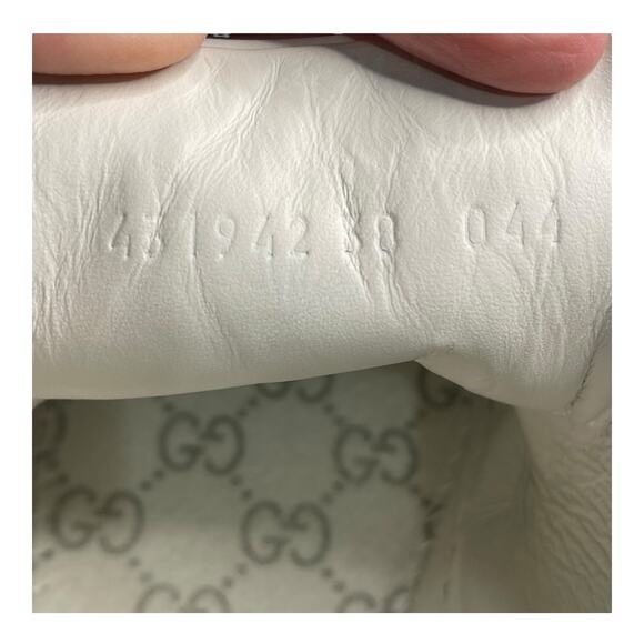 Gucci Ace Bee Sneakers Size 38 White Leather Red/Green Snake Heel w/ Box, Extras - Picture 11 of 16